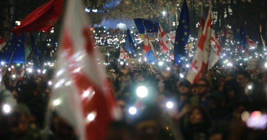 Gruzinsko si pripomina prve vyrocie proeuropskych zhromazdeni