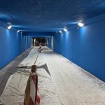 Podchod pod Hasicickou ulicou sa obnovuje Pribudnu lightboxy kamenny mur osvetlia