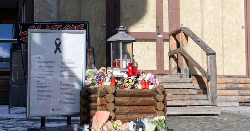 Svajciarsko Docasny pametnik obetiam poziaru v Crans Montane sa zacal palit