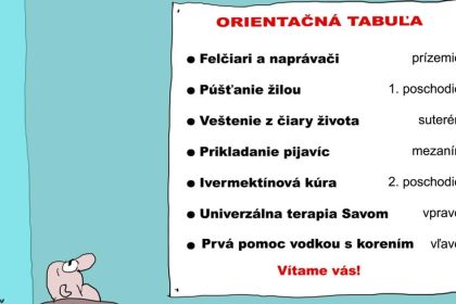 karikatura dna vzorovy model nemocnic