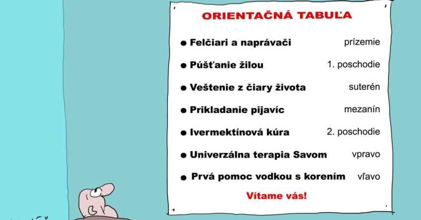 karikatura dna vzorovy model nemocnic