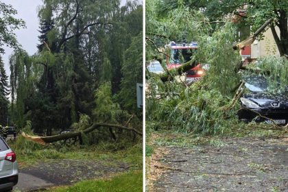 Polamane stromy silny vietor a krupobitie Zilinou sa prehnala silna burka prudko sa ochladilo