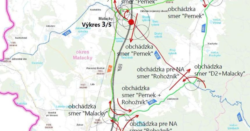 v piatok sa docasne uzavru vetvy dialnicnej kriovatky malacky na d2